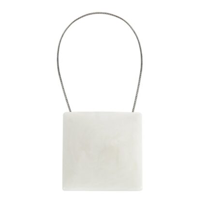 UPINACZ DEKORACYJNY Z MAGNESEM 6 X 14 CM BIAŁY