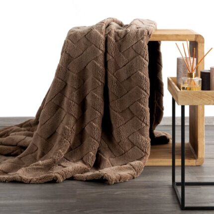 KOC D91 CARO 200 X 220 CM CIEMNOBRĄZOWY