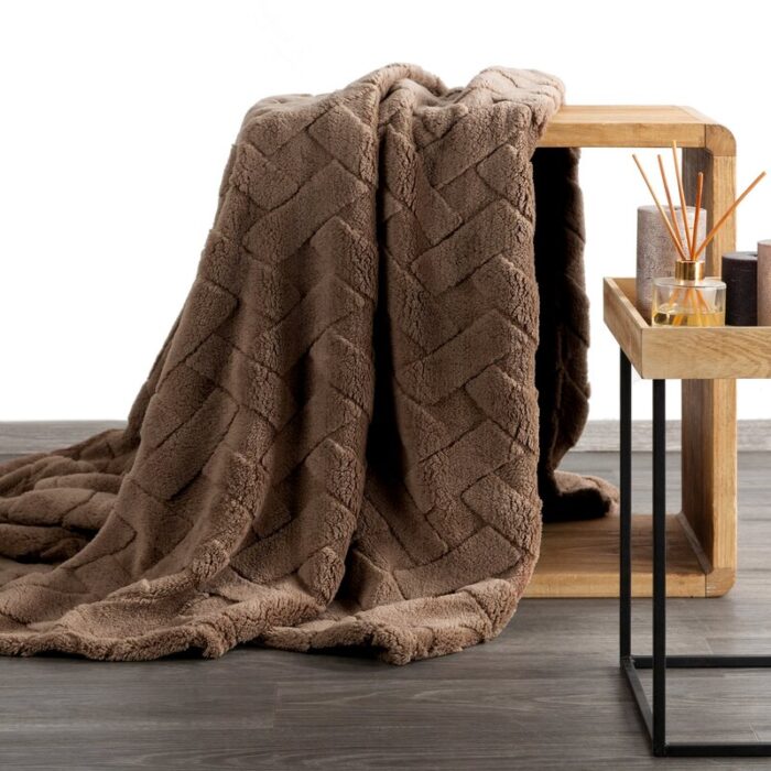 KOC D91 CARO 200 X 220 CM CIEMNOBRĄZOWY