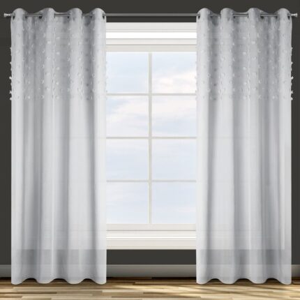 ZASŁONA GOTOWA D91 STELLA 140 X 250 CM SREBRNY