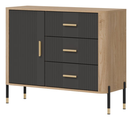 DANTE DT03 DĄB CREMONA T/ANTRACYT MAT KOMODA KPL