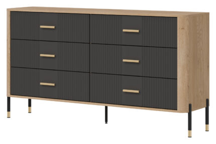 DANTE DT05 DĄB CREMONA T/ANTRACYT MAT KOMODA KPL