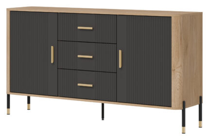 DANTE DT06 DĄB CREMONA T/ANTRACYT MAT KOMODA KPL