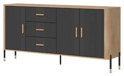 DANTE DT07 DĄB CREMONA T/ANTRACYT MAT KOMODA KPL