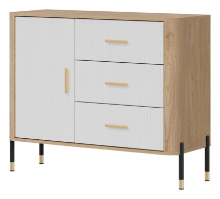 DANTE DT03 DĄB CREMONA T/BIAŁY MAT KOMODA KPL