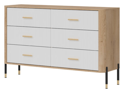 DANTE DT04 DĄB CREMONA T/BIAŁY MAT KOMODA KPL