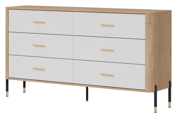 DANTE DT05 DĄB CREMONA T/BIAŁY MAT KOMODA KPL
