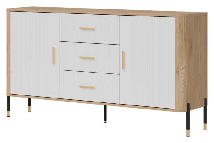 DANTE DT06 DĄB CREMONA T/BIAŁY MAT KOMODA KPL