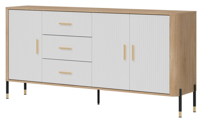 DANTE DT07 DĄB CREMONA T/BIAŁY MAT KOMODA KPL