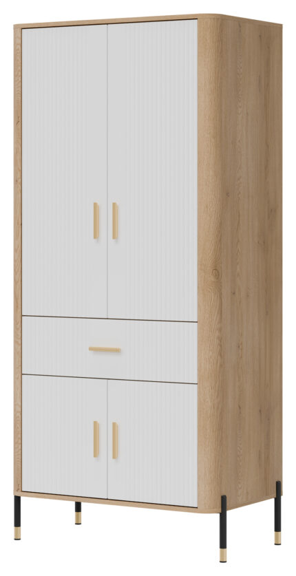 SZAFA 2 D DANTE DT16 DĄB CREMONA T/BIAŁY MAT - 93