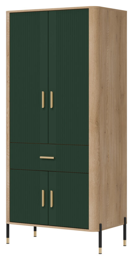SZAFA 2D DANTE DT16 DĄB CREMONA T/ZIELONY MAT - 93
