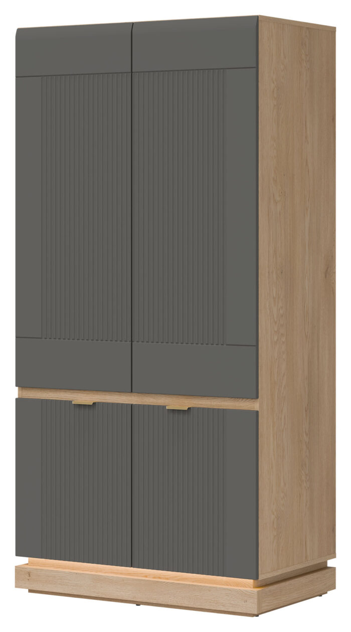 SZAFA 2D MILTON ML08 DĄB CREM TORRO SZARY - 95,5