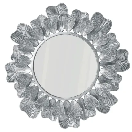 Lustro okrągłe MARISOL -Dekoracyjna Metalowa Rama z metaloplastyki w Stylu Glamour