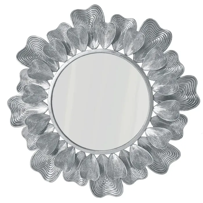 Lustro okrągłe MARISOL -Dekoracyjna Metalowa Rama z metaloplastyki w Stylu Glamour