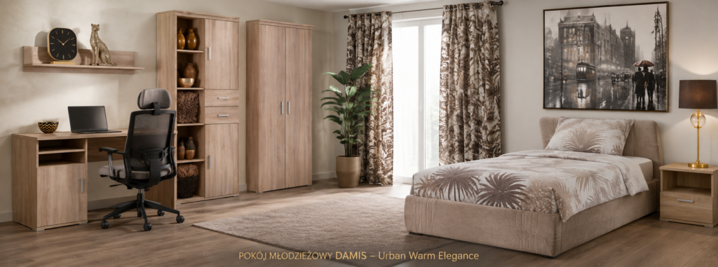 Pokój młodzieżowy DAMIS – Urban Warm Elegance