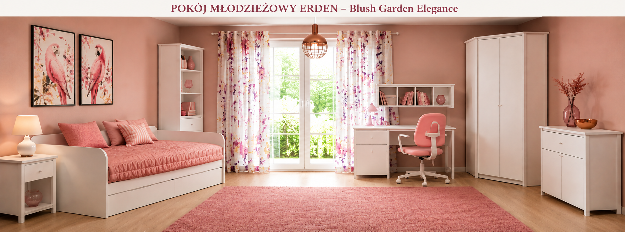 Pokój młodzieżowy ERDEN – Blush Garden Elegance