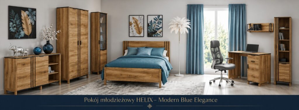 Pokój młodzieżowy HELIX – Modern Blue Elegance