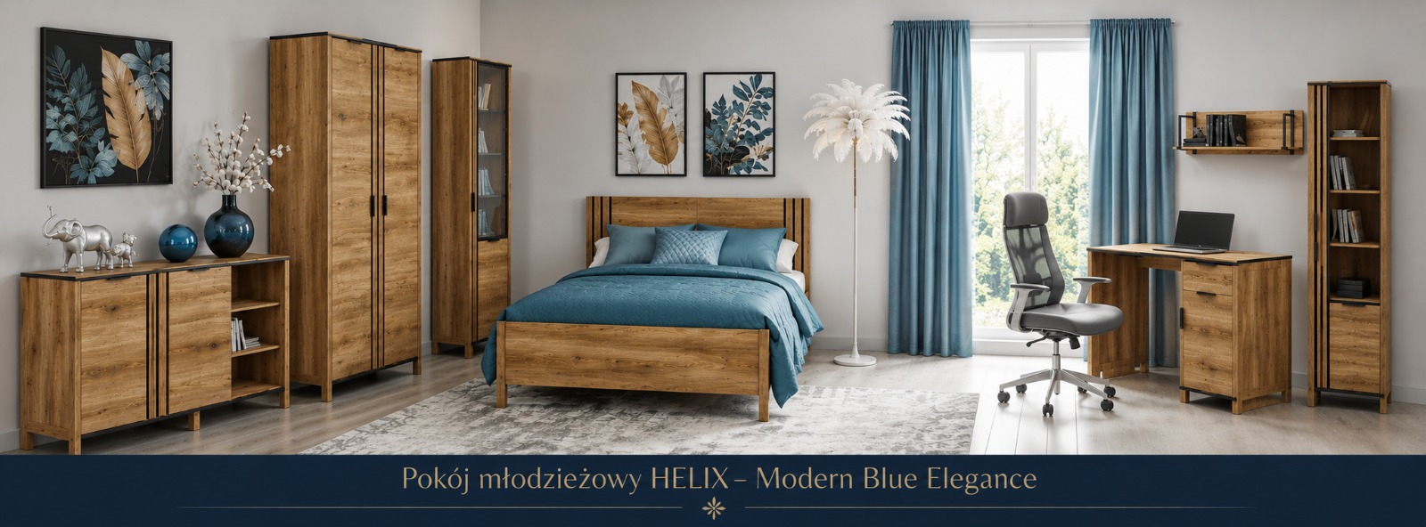 Pokój młodzieżowy HELIX – Modern Blue Elegance
