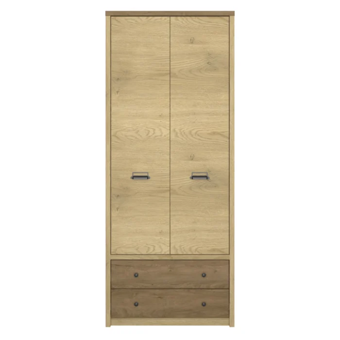Szafa 2 drzwi 2 szuflady DENZEL dąb cremona / dąb lefkas - 85,9
