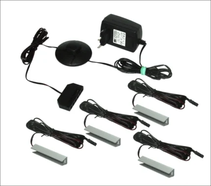 LED 4x klips srebrny do półek szklanych biały ciepły