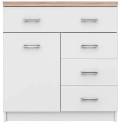 Komoda 1 drzwi 4 szuflady TOP MIX - biały