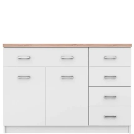 Komoda 2 drzwi 5 szuflady TOP MIX – biały
