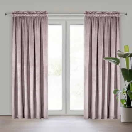 Zasłona welwetowa pudrowy róż 140 x 270 cm taśma - ROSA - Design 91