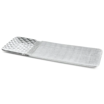 Patera ceramiczna srebrna dekoracyjna  z dodatkiem cyrkoni 39x13x3 cm SOLEN