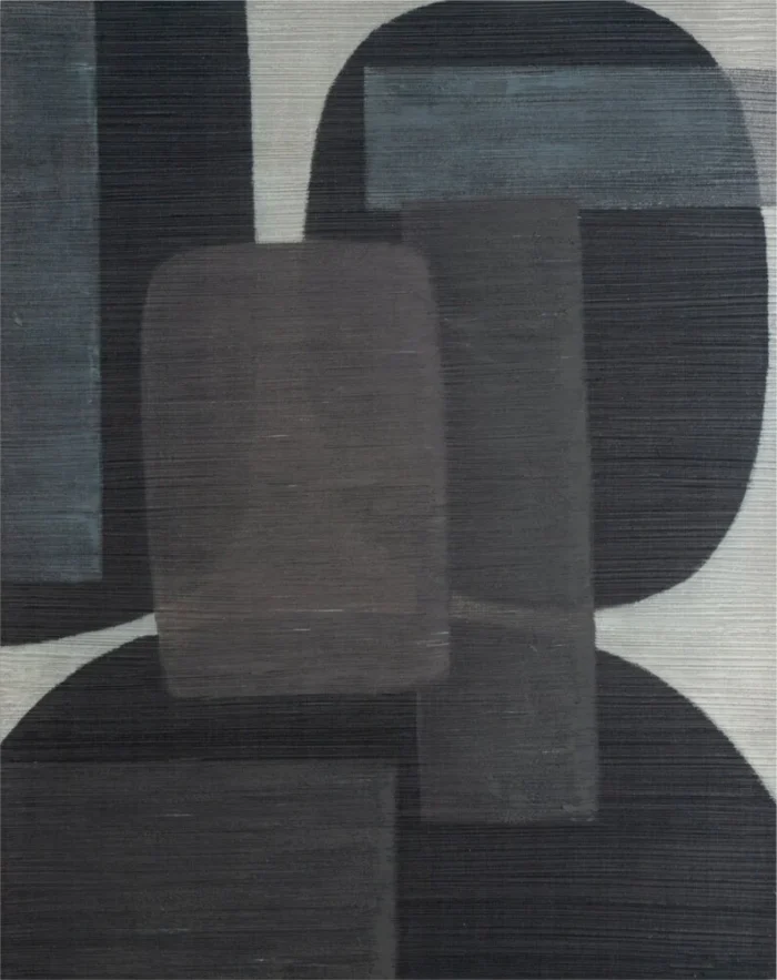 Obraz abstrakcja czarno, brązowy ręcznie malowany na płótnie 80x100 cm