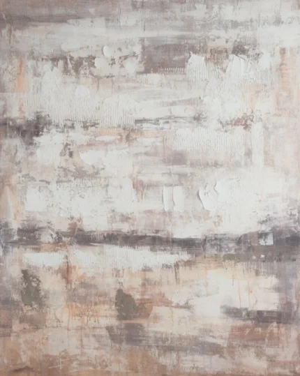 Obraz abstarkcja kremowo, beżowy ręcznie malowany na płótnie 80x100 cm