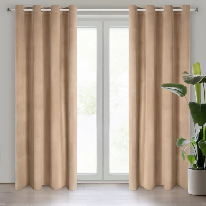 Zasłona gotowa D91 Rosa 140 X 250 CM ciemnobeżowy