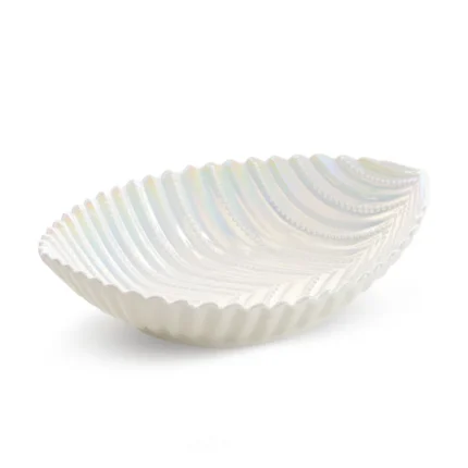Misa ceramiczna dekoracyjna perłowa w kształcie łódeczki 24x18x7 cm  NELA