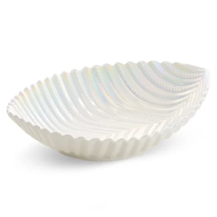 Misa ceramiczna dekoracyjna perłowa w kształcie łódeczki 28x22x8 cm  NELA