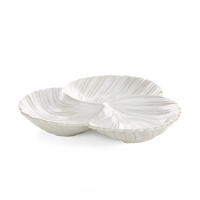 Miseczki ceramiczne dekoracyjne kremowe z przecieranym wzorem w stylu eko 25x25x4 cm AVRIL