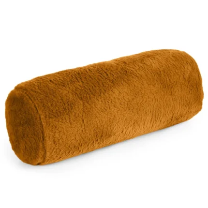 Poduszka wałek 15x45 cm ceglasta z miękkiej futrzanej tkaniny NINA