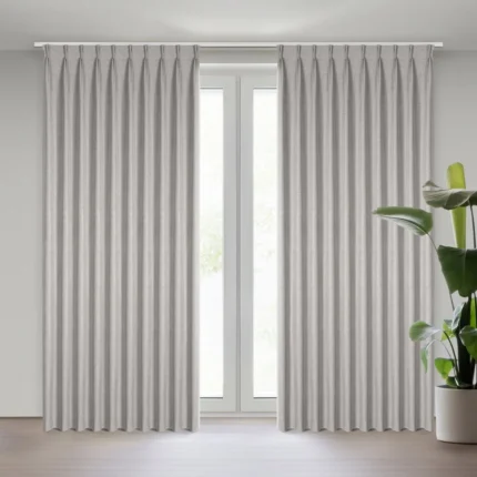 Zasłona ciemnobeżowa z 100% zaciemniającej tkaniny typu blackout 125x270 cm (wymiar podany na gotowo) system flex - NELISA