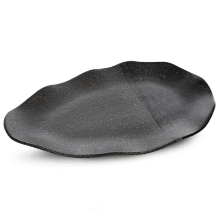 Patera ceramiczna dekoracyjna stalowa 41x26x4 cm  MANDI