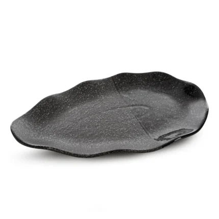 Patera ceramiczna dekoracyjna stalowa 31x20x4 cm  MANDI