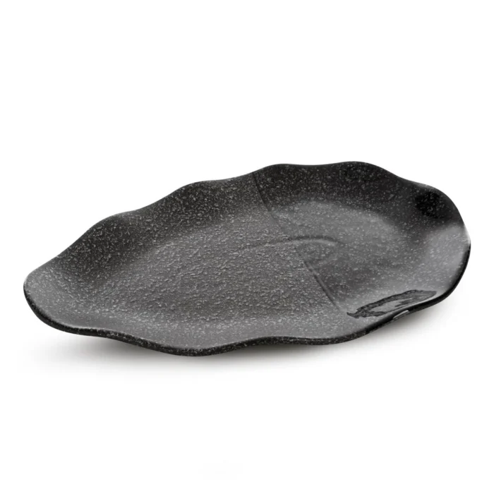 Patera ceramiczna dekoracyjna stalowa 31x20x4 cm  MANDI
