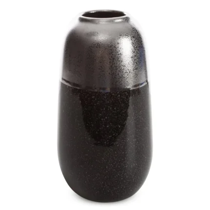 Wazon ceramiczny srebrno-stalowy 17x17x31 cm  LEO