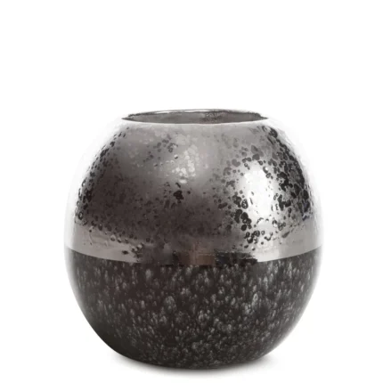 Świecznik ceramiczny srebrno-złoty z glinki ceramicznej 8x8x8 cm LEO