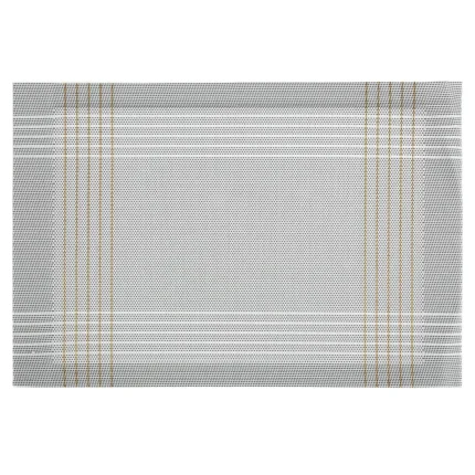 Podkładka na stół biało, złota 30x45 cm KARA zdobiona w subtelna kratkę