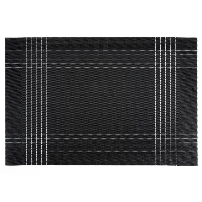Podkładka na stół czarno, złota 30x45 cm KARA zdobiona w subtelna kratkę