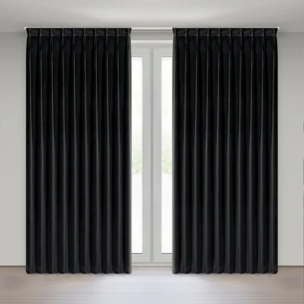 Zasłona czarna z welwetowej tkaniny 125x270 cm (wymiar podany na gotowo) system flex - MELANIE