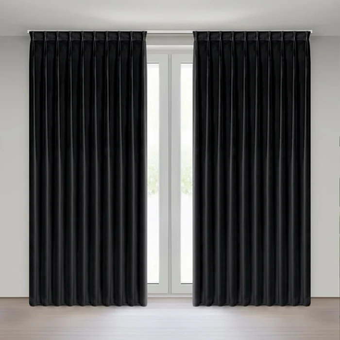 Zasłona czarna z welwetowej tkaniny 125x270 cm (wymiar podany na gotowo) system flex - MELANIE