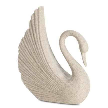 Figurka beżowa łabędź 15x6x18 cm