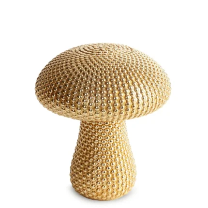 Figurka złota grzybek pokryta złotymi kuleczkami średnica 14x16 cm  DEAN