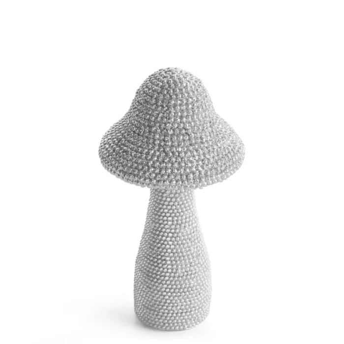Figurka srebrna grzybek  o drobnym strukturalnym wzorze średnica 8x14 cm  ELDO