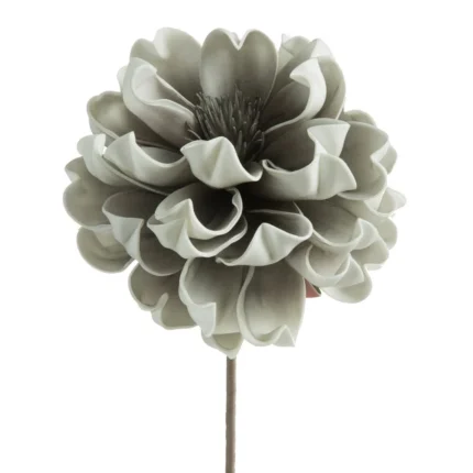 Kwiat sztuczny srebrny z plastycznej pianki foamiran 65 cm