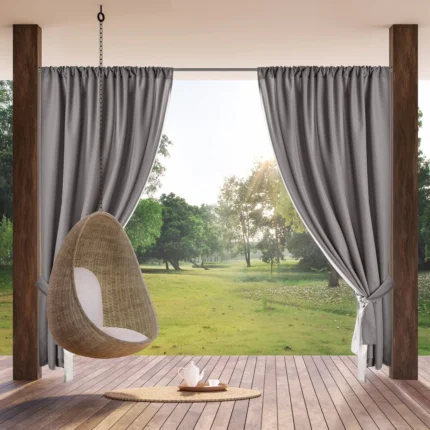 Zasłona gotowa Garden na Taśmie 155 X 200 CM stalowy